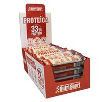 Nutrisport Proteina 33% 44gr Proteina Barre Scatola Doppio Cioccolato 24 Unità
